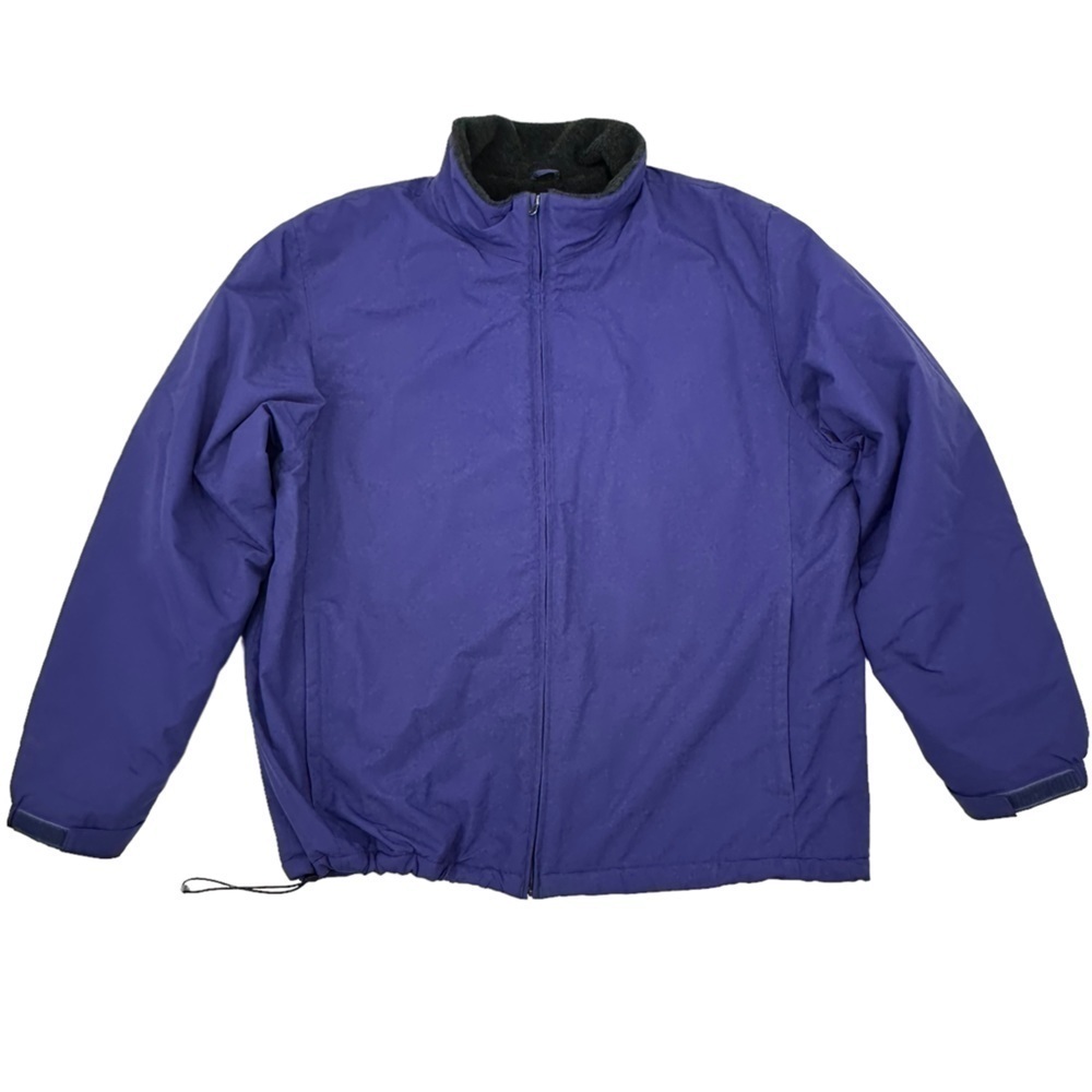 Lands' End Softshell Purple Polartec Fleece Lined Jacket Full Zip Size XL Tall